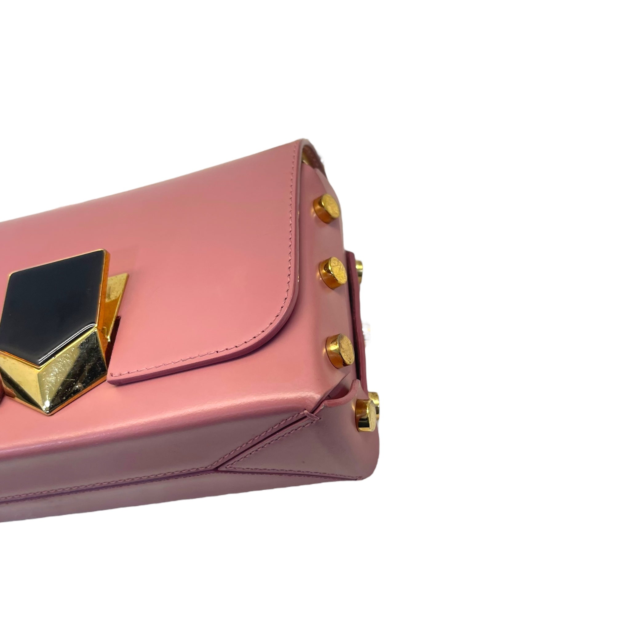 Jimmy Choo Pink Leather Lockett City Shoulder Bag