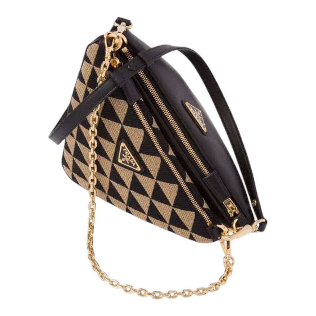 Prada Triangle Mini Jacquard Bag
