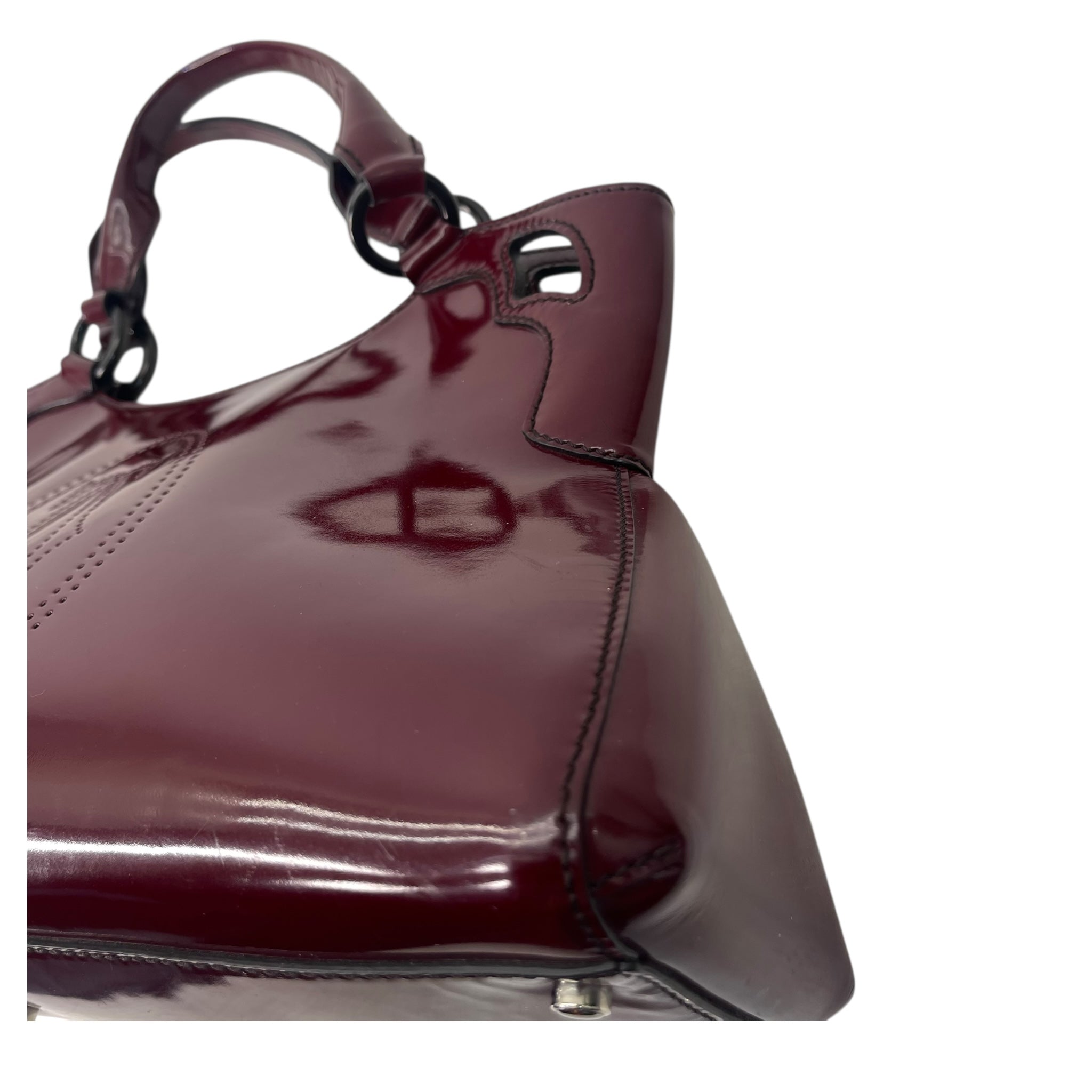 Cartier Dark Burgundy Patent Leather Small Marcello De Cartier Bag