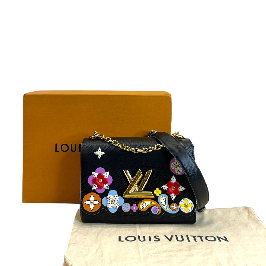 Louis Vuitton Twist MM Bloom Flower Black Epi Leather
