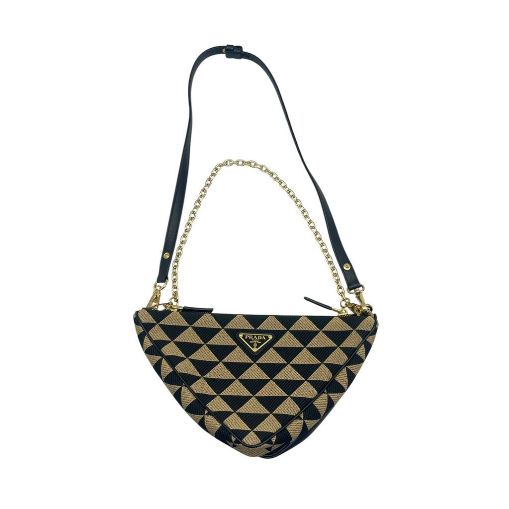 Prada Triangle Mini Jacquard Bag