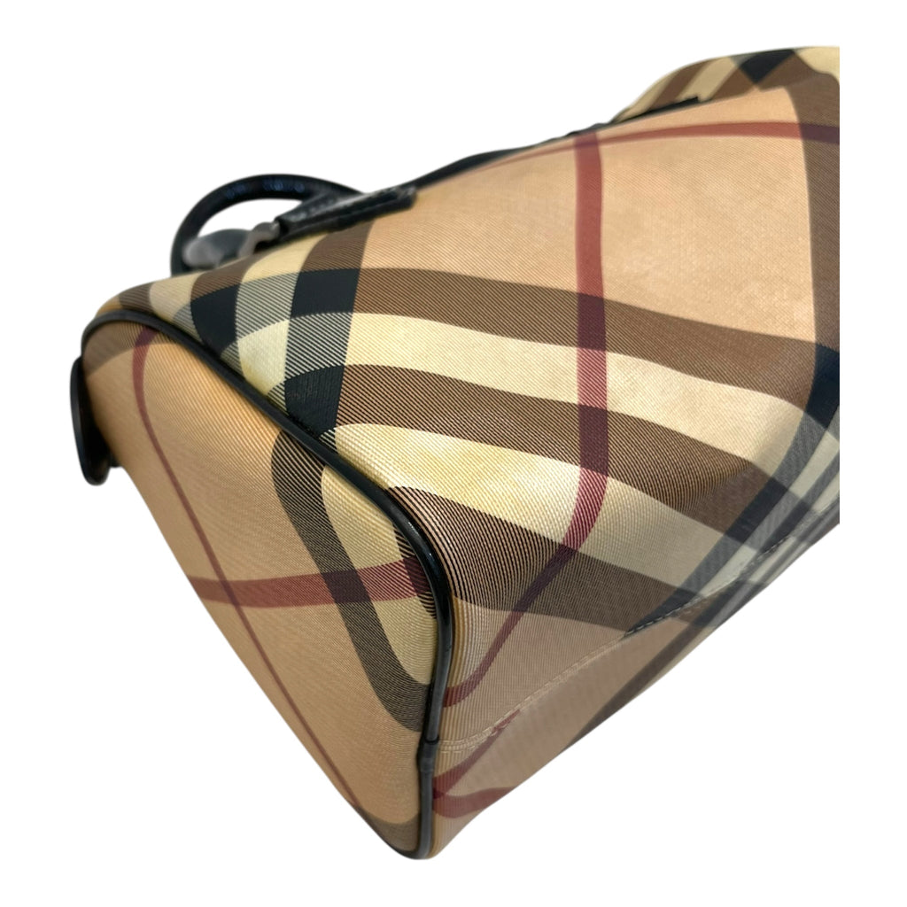 Burberry Beige Nova Check PVC Chester Boston Bag