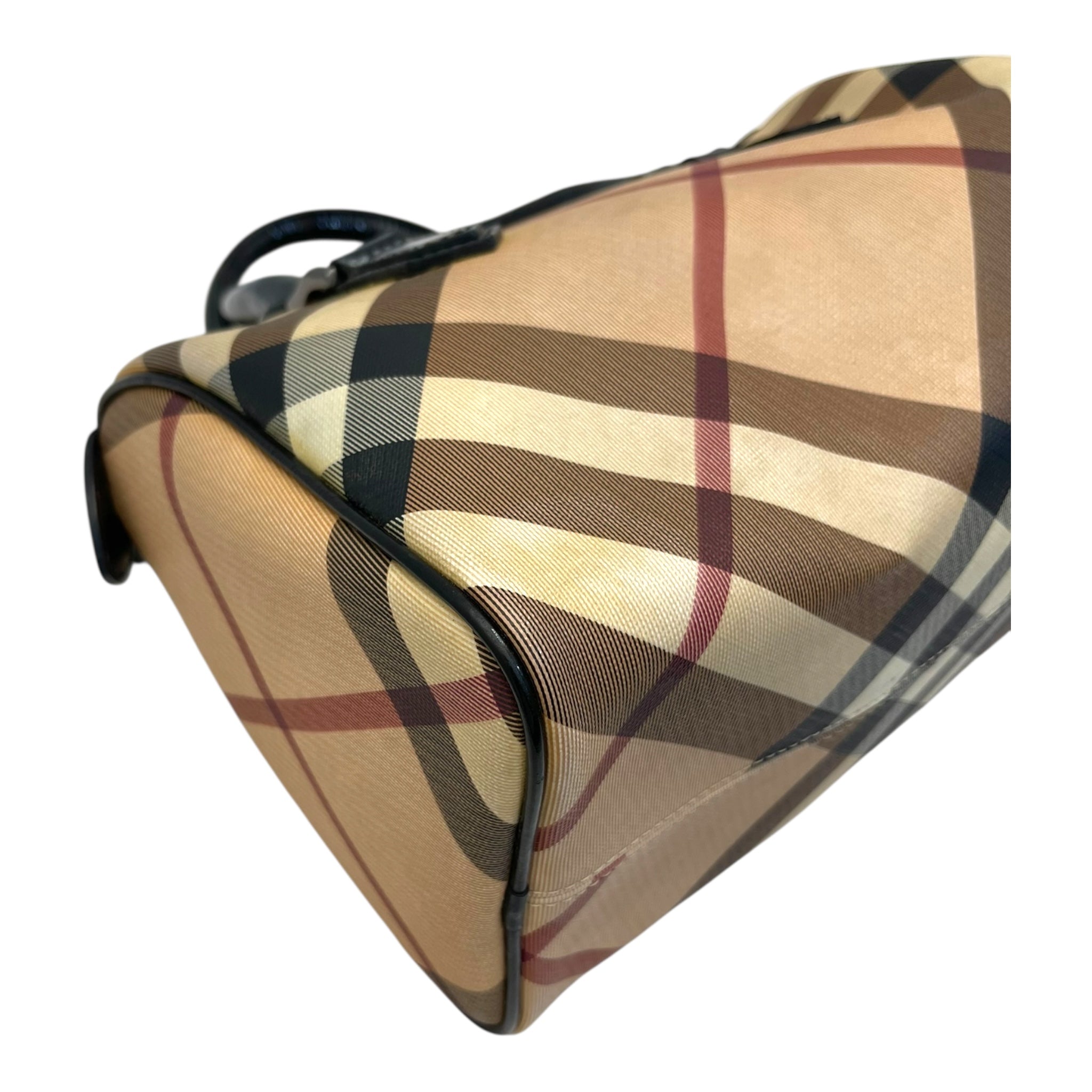 Burberry Beige Nova Check PVC Chester Boston Bag