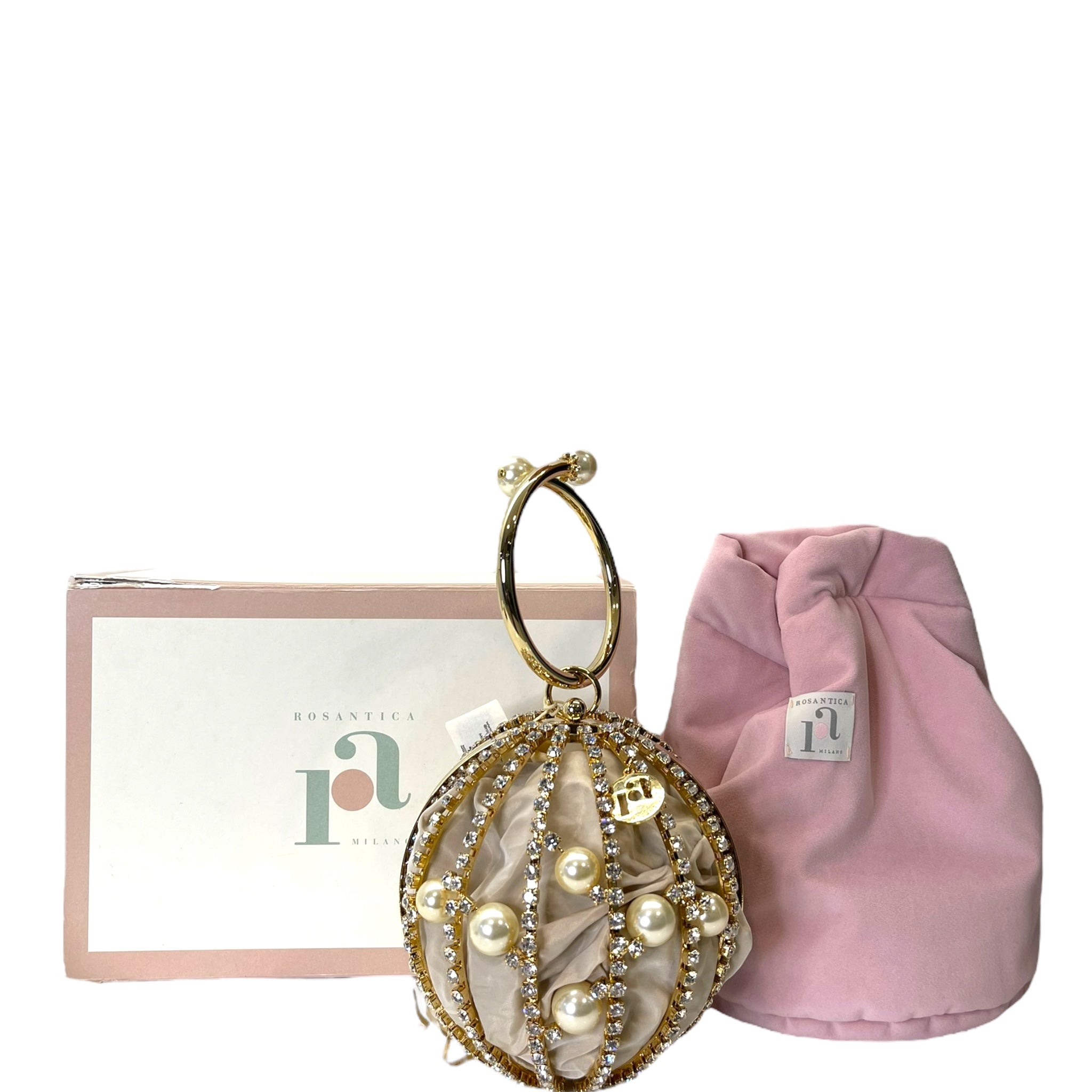 Rosantica Chloe Crystal Pearl Wristlet