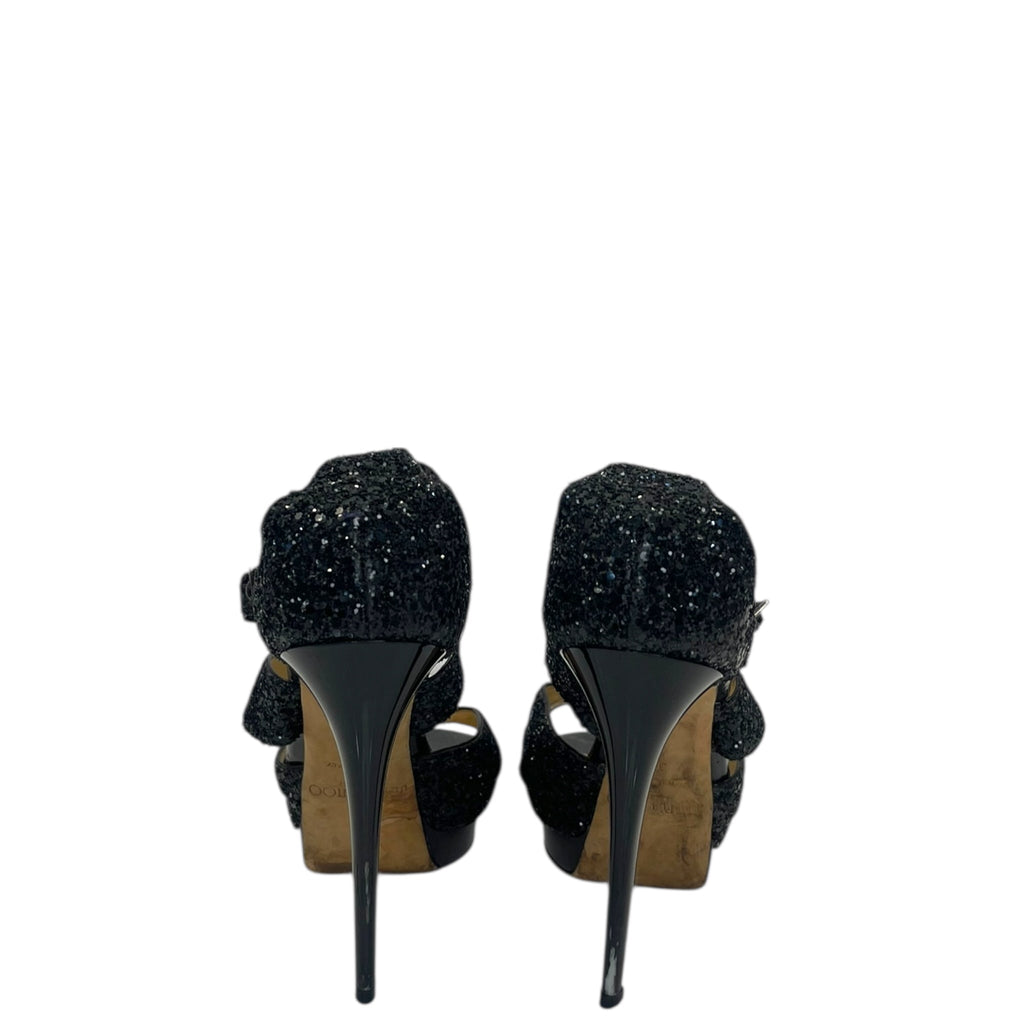 Jimmy Choo Glitter Strappy Heels EU 39