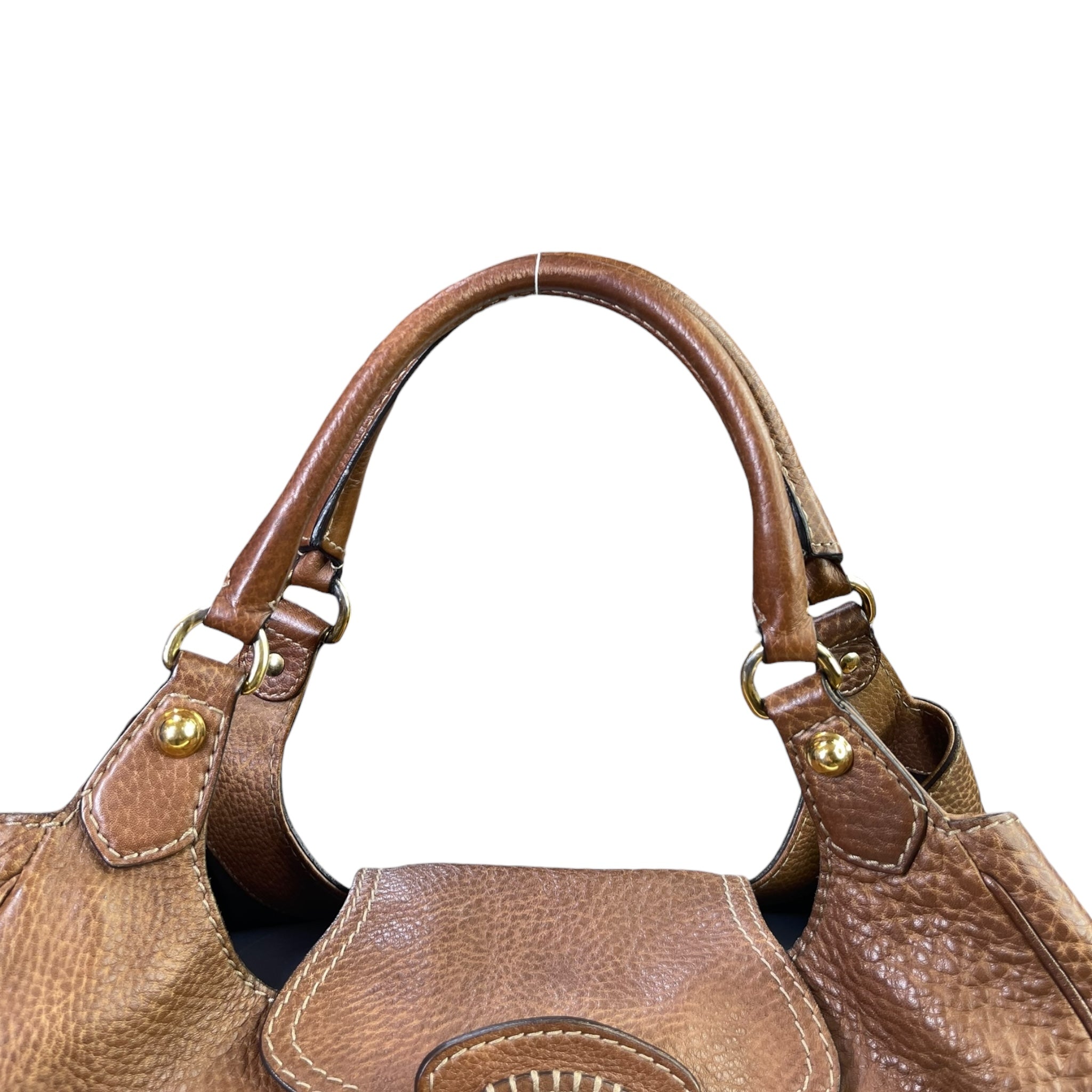 Gucci Pelham Horsebit Large Shoulder Bag Light Brown Leather