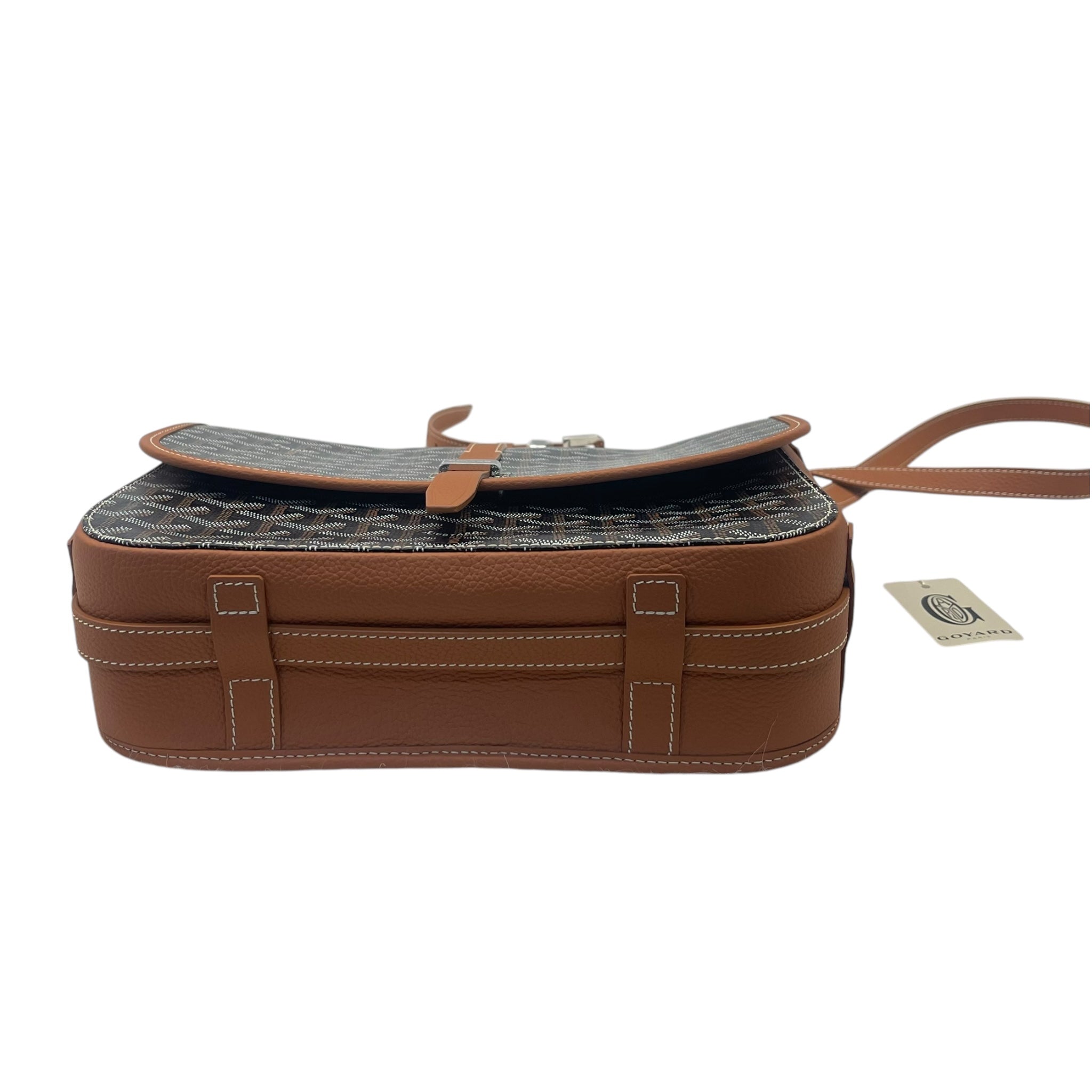 Goyard Belvedere Black/Tan Canvas PM Bag