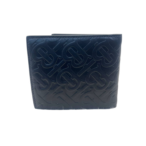 Burberry Black TB Embossed Leather Bifold Wallet