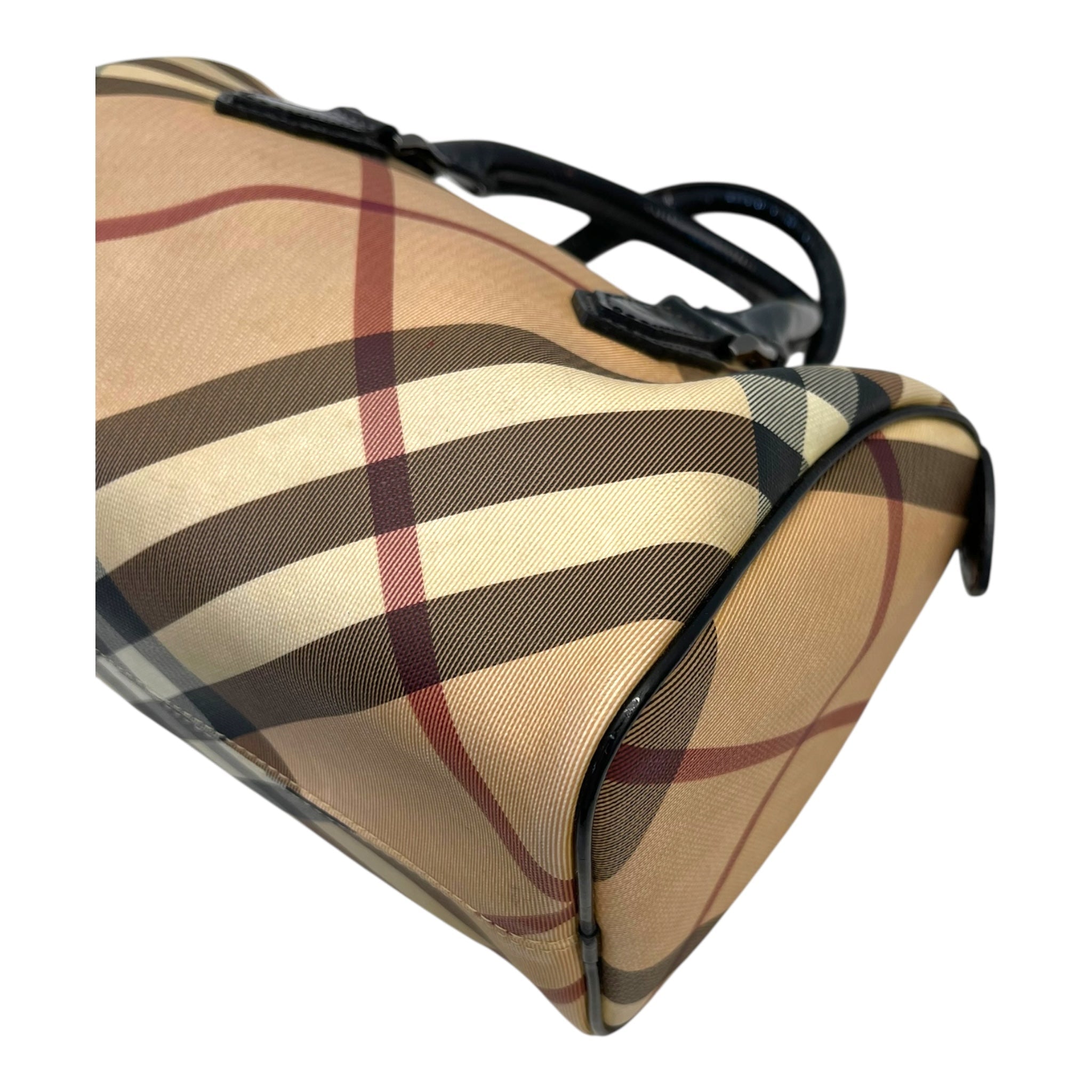 Burberry Beige Nova Check PVC Chester Boston Bag