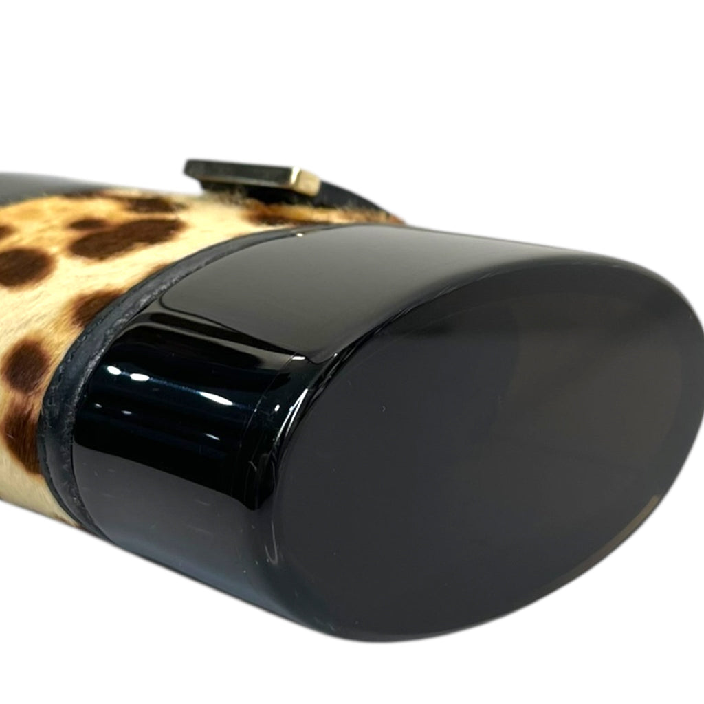 Jimmy Choo Ganache Natural Leopard Print Pony Clutch Bag