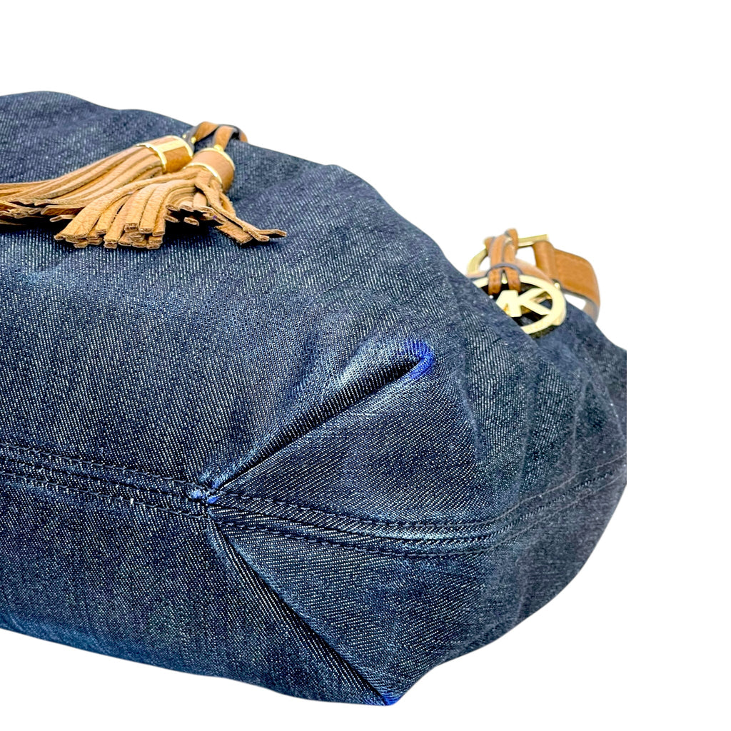Michael Kors Marina Large Denim Drawstring Tote Bag