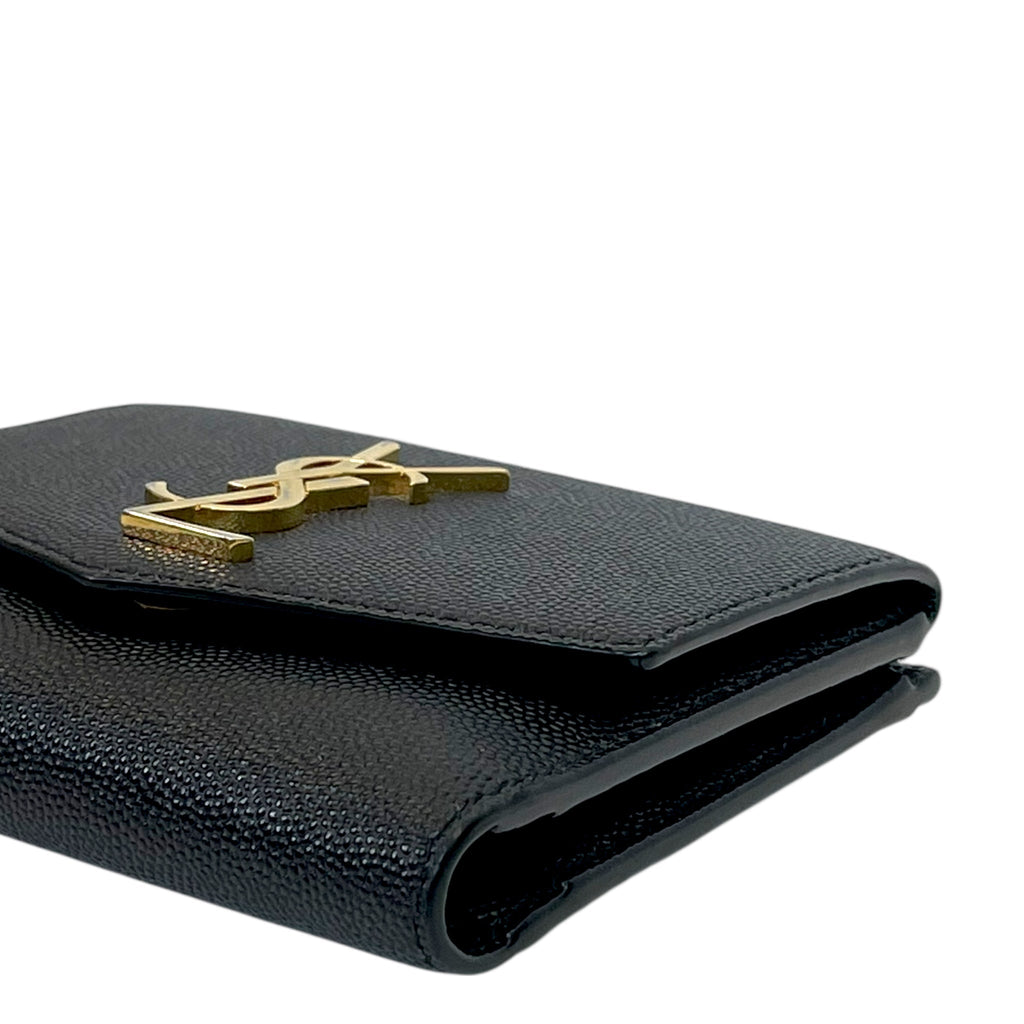 Saint Laurent Uptown Bi-fold Wallet Black Grain De Poudre Leather