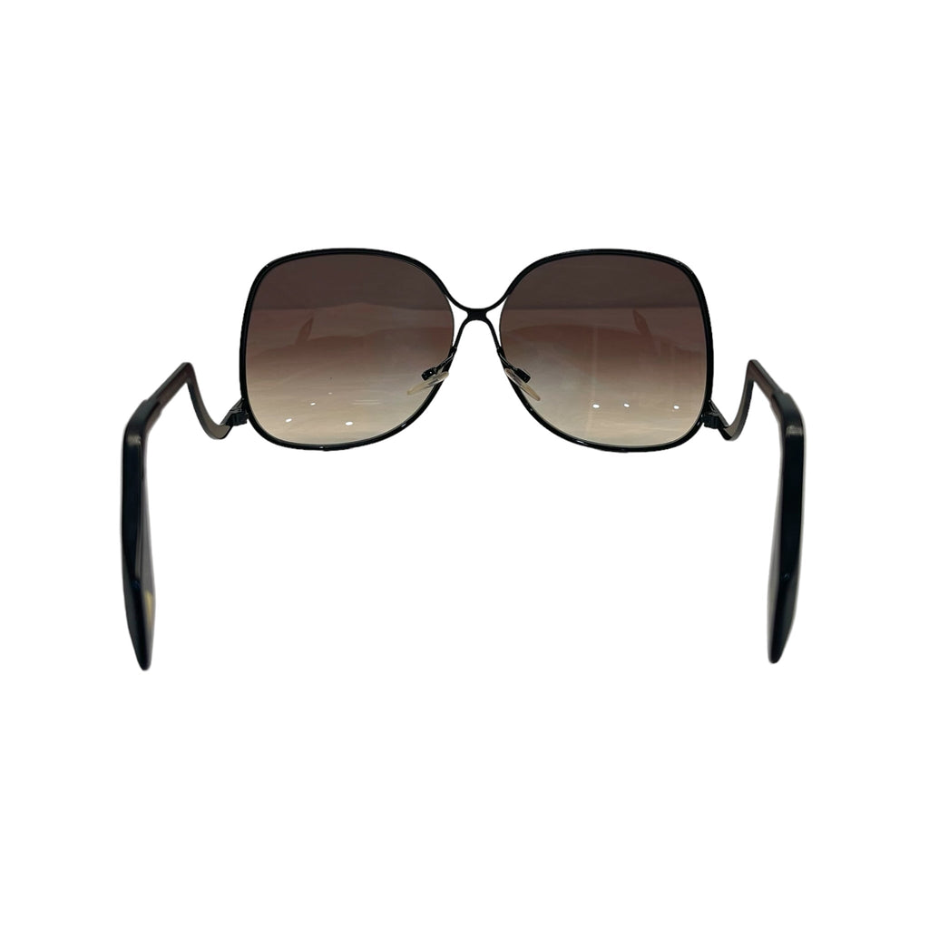 Victoria Beckham Black Metal Frame Sunglasses