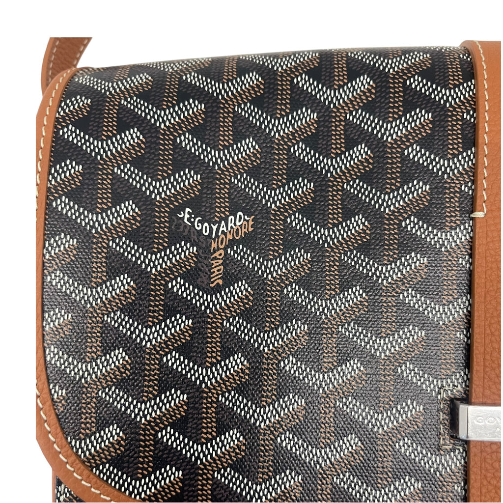 Goyard Belvedere Black/Tan Canvas PM Bag