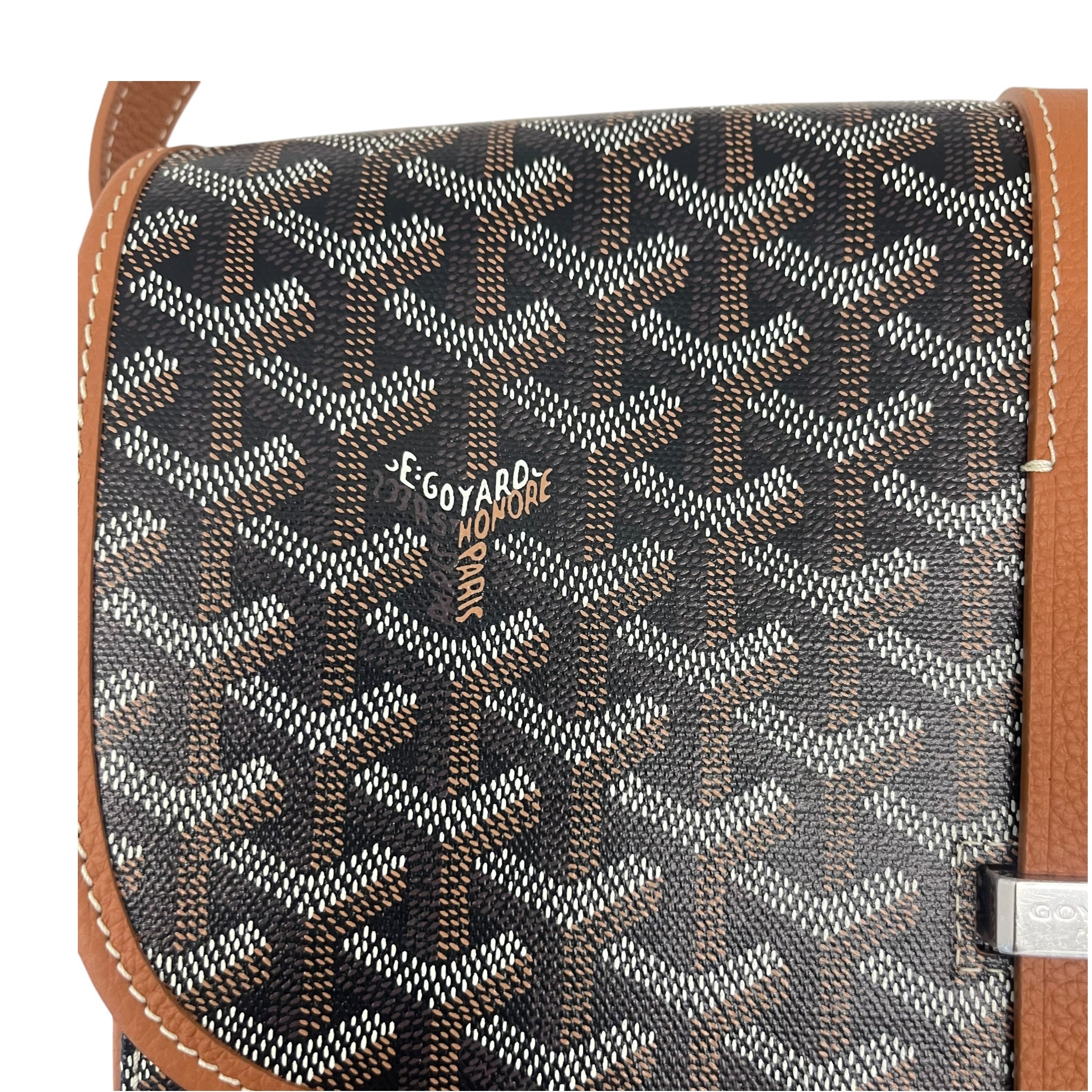 Goyard Belvedere Black/Tan Canvas PM Bag
