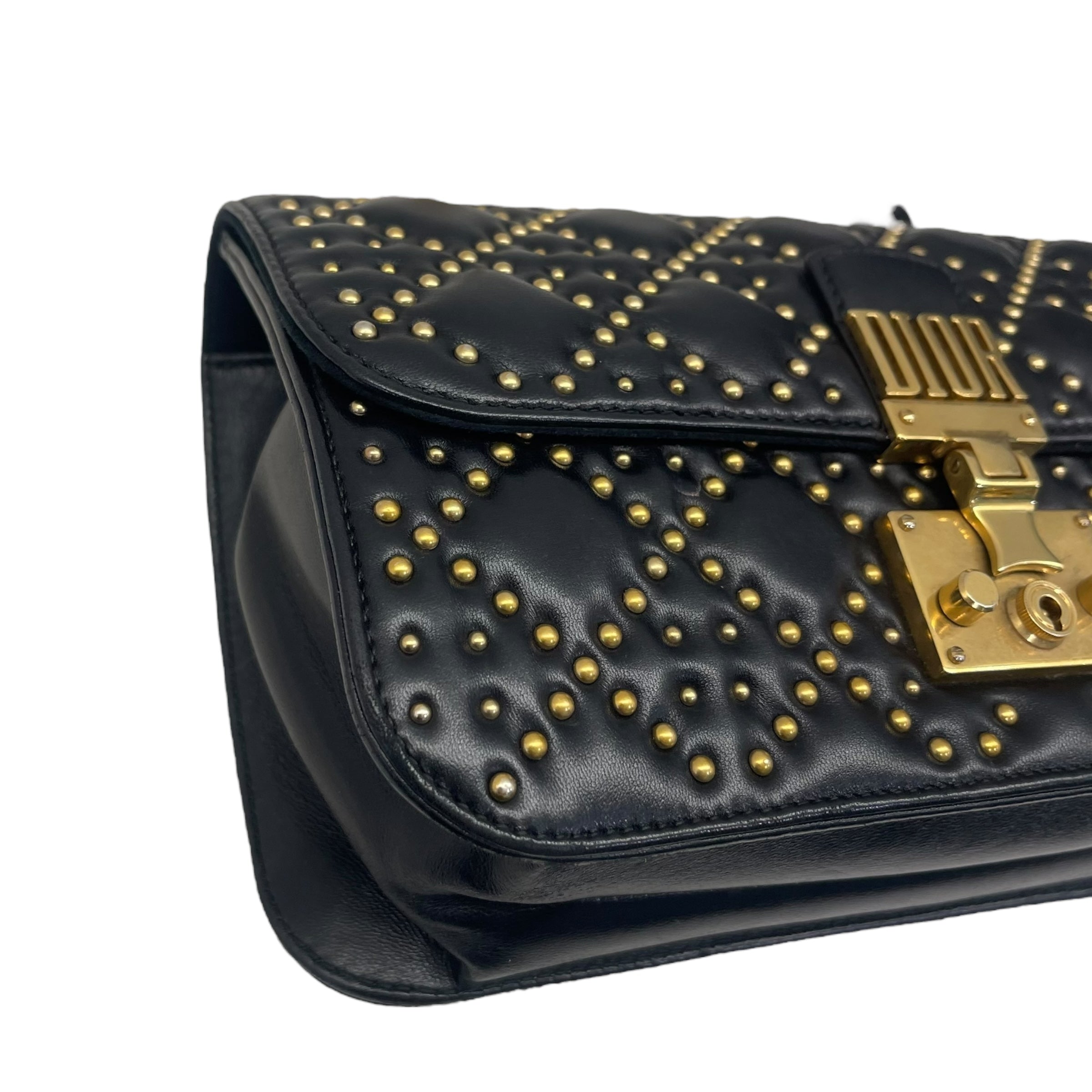 Dior Black Leather Dioraddict Flap Shoulder Bag