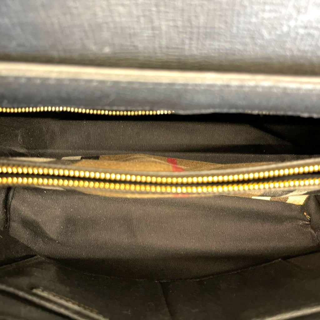 Burberry Camberley Top Handle Satchel Medium Black/House Checks