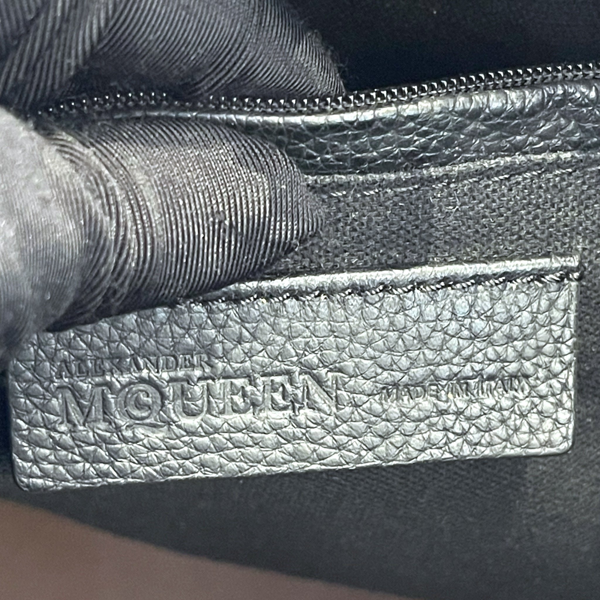 Alexander McQueen Black Leather Skull Padlock Tote Bag