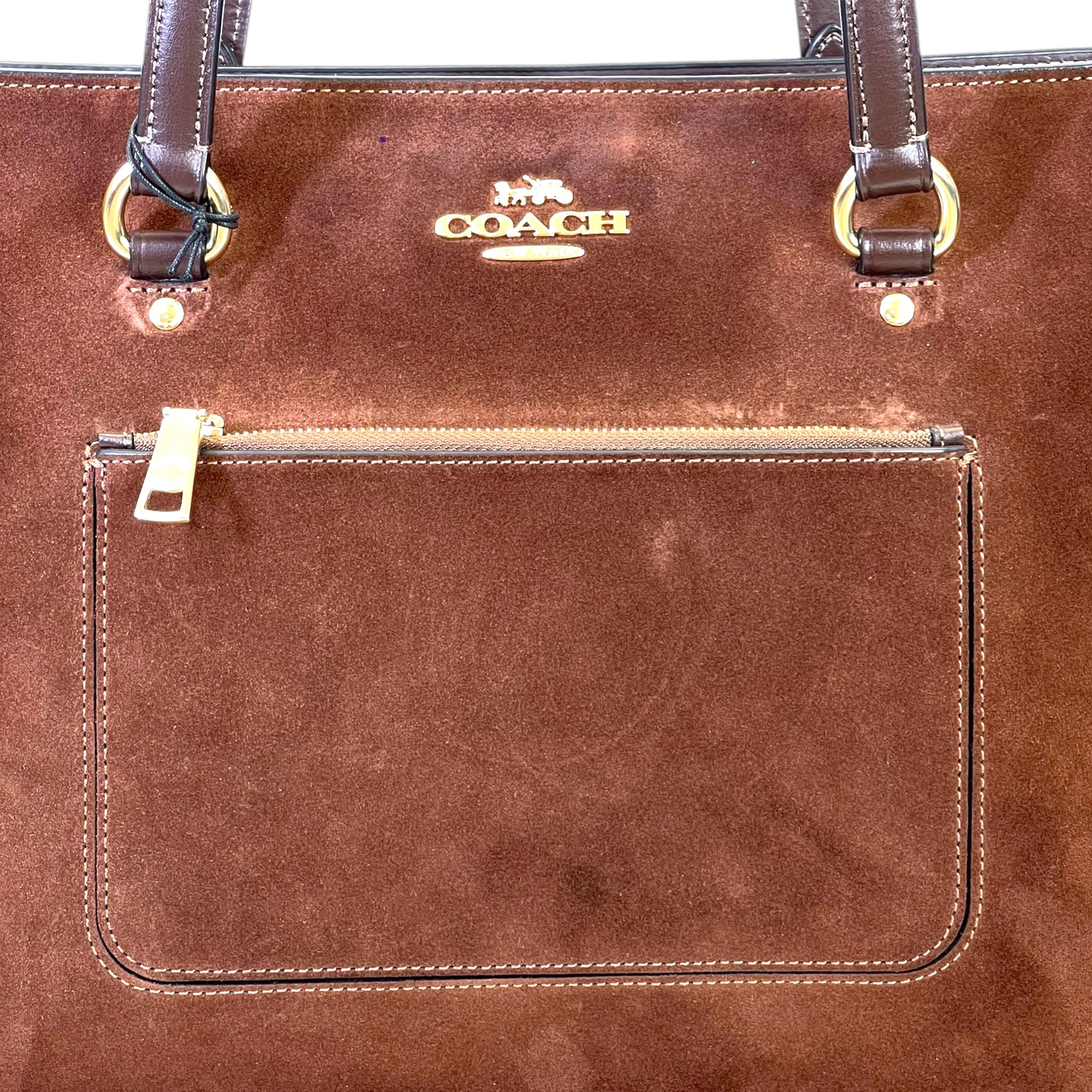 Coach Station Tote Bag Vintage Brown Suede