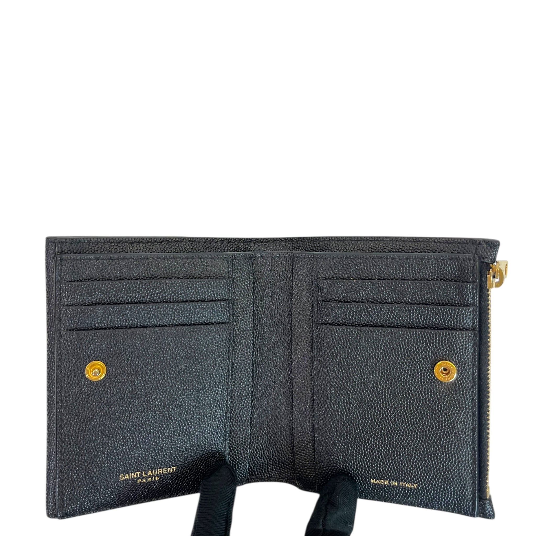 Saint Laurent Uptown Bi-fold Wallet Black Grain De Poudre Leather
