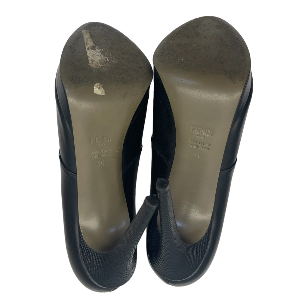Fendi Multicolor Leather Monster Peep Toe Ankle Booties - Size EU 40