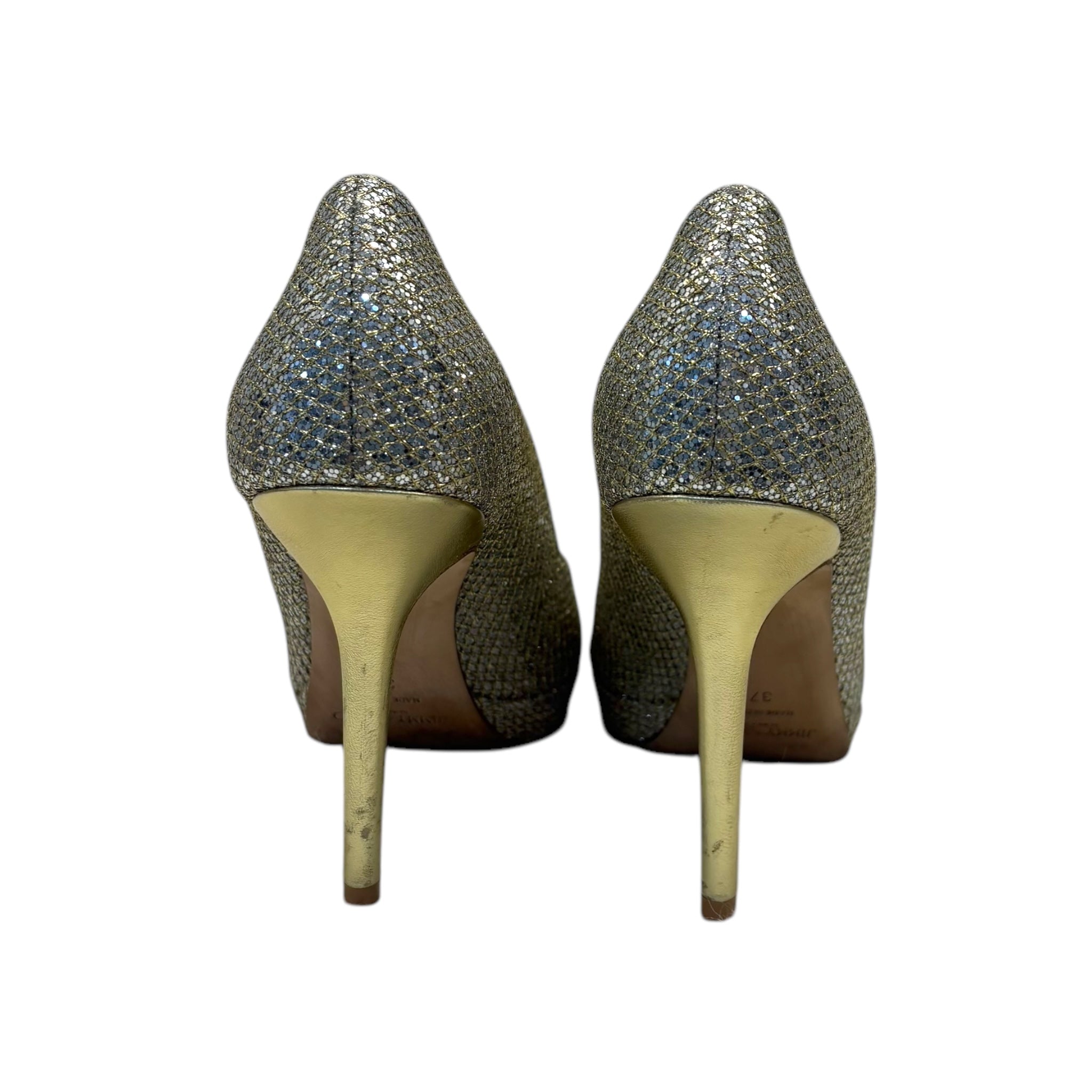 Jimmy Choo Shimmer Peep Toe Heels EU37