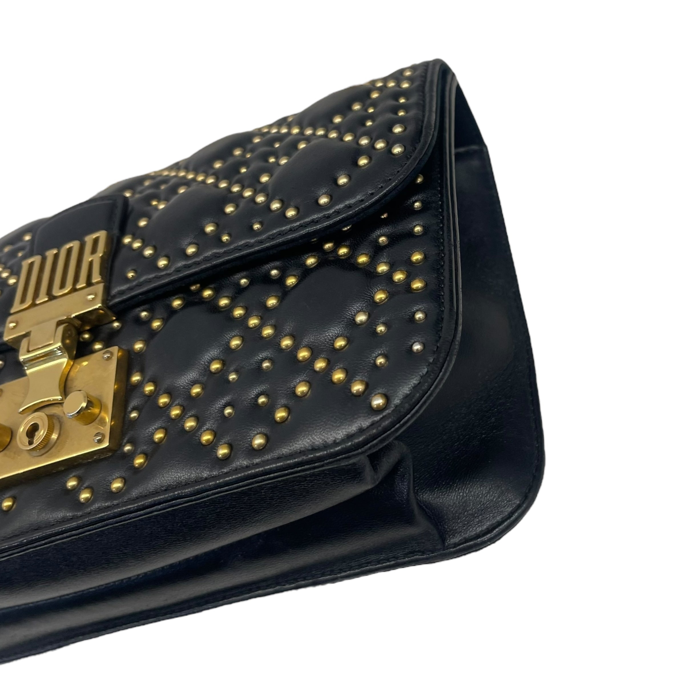 Dior Black Leather Dioraddict Flap Shoulder Bag