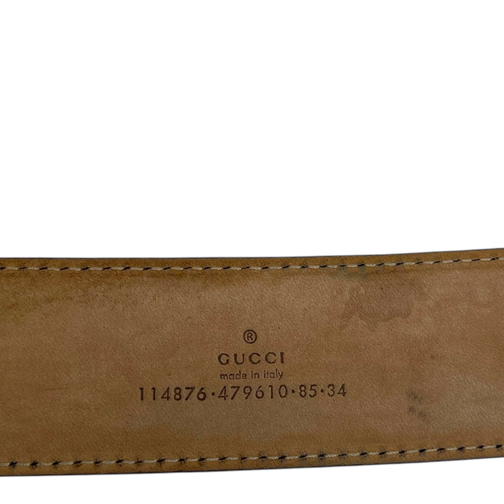 Gucci Guccissima Interlocking G Buckle Leather Belt 85cm