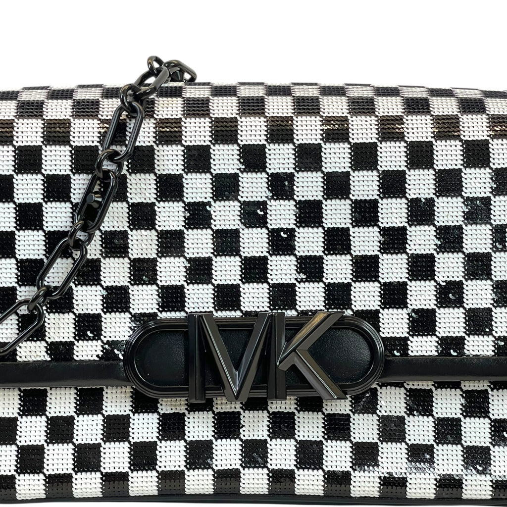 Michael Kors Parker Medium Sequined Checkerboard Shoulder Bag