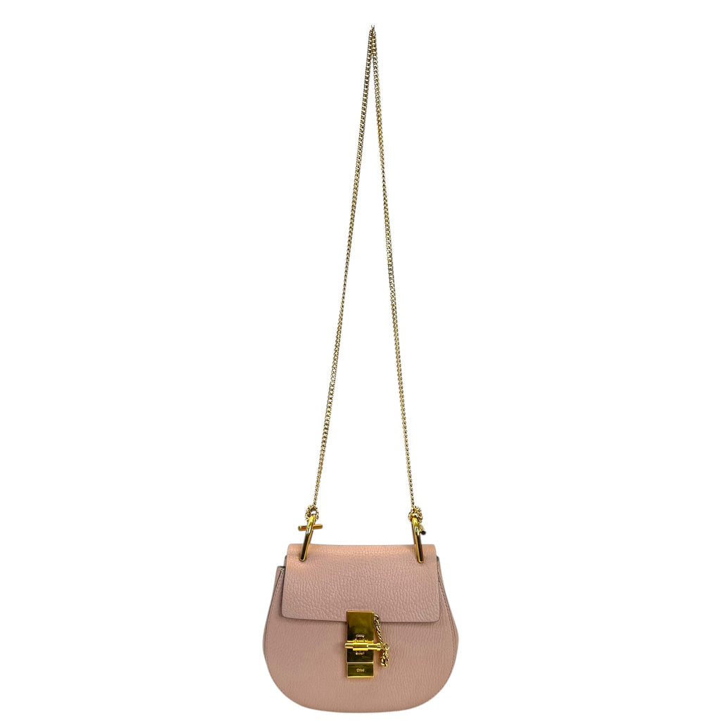 Chloe Drew Small Shoulder Bag Pink Leather