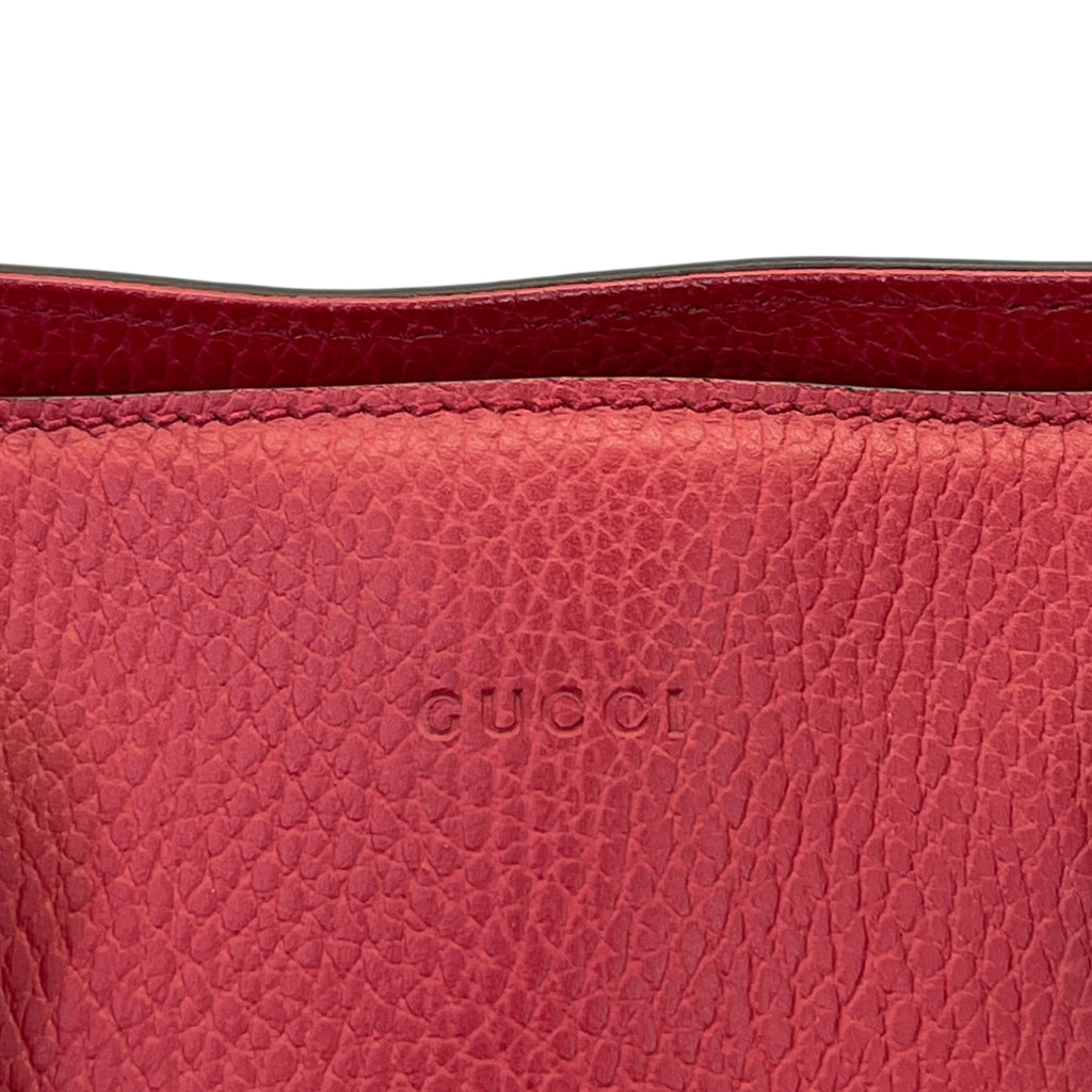 Gucci Bamboo Tassel Tote Red Leather