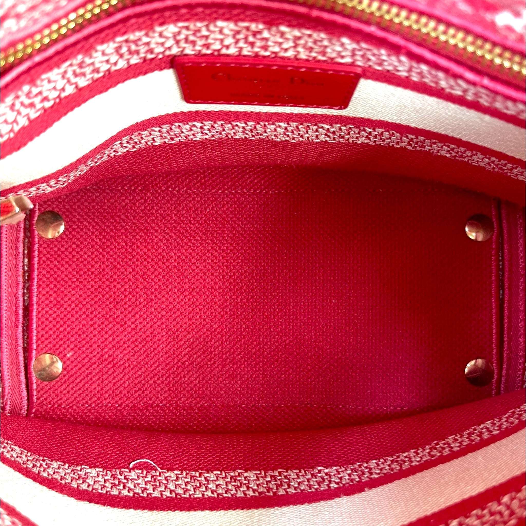 Christian Dior Lady D-Lite Bag Toile De Jouy Pink Embroidered Canvas