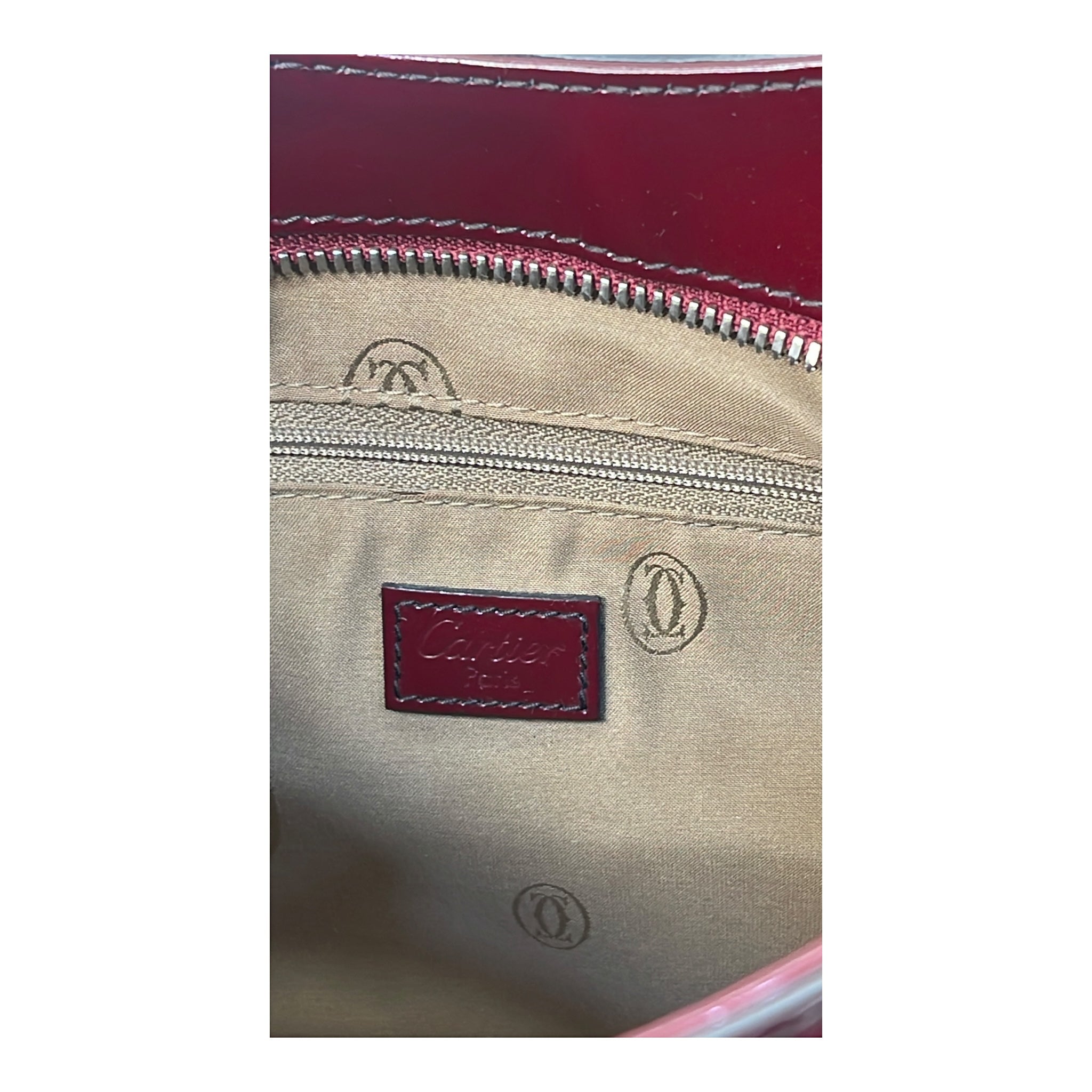Cartier Dark Burgundy Patent Leather Small Marcello De Cartier Bag