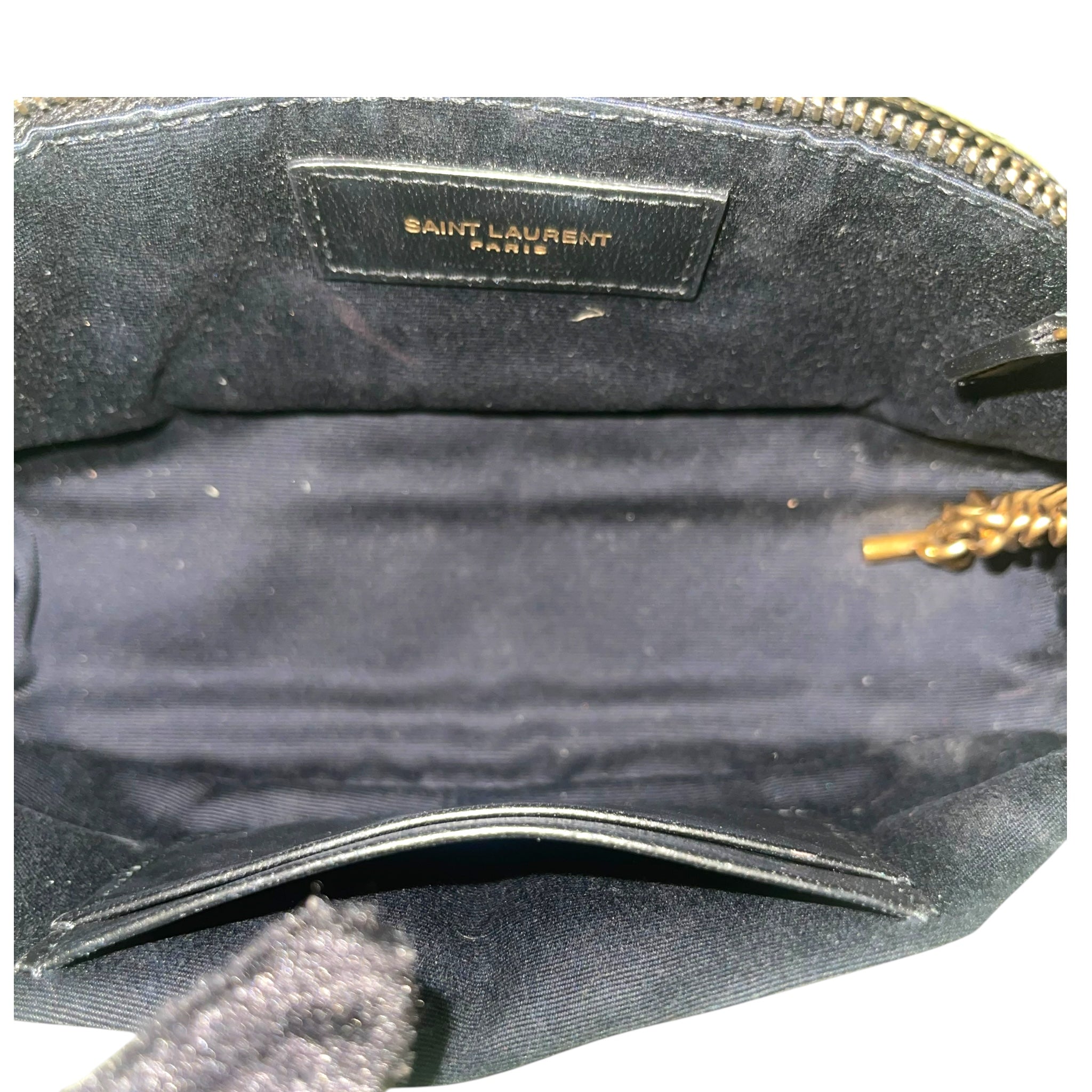 Saint Laurent Olive Puffer Leather Medium Loulou Shoulder Bag
