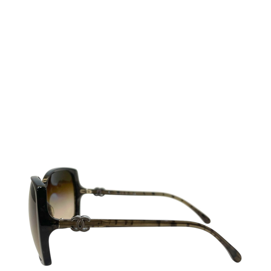 Chanel sunglasses oversized square brown tortoiseshell acetate gradient lenses