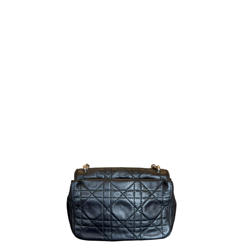 Dior Mini Miss Dior Pouch Bag Black Cannage Leather