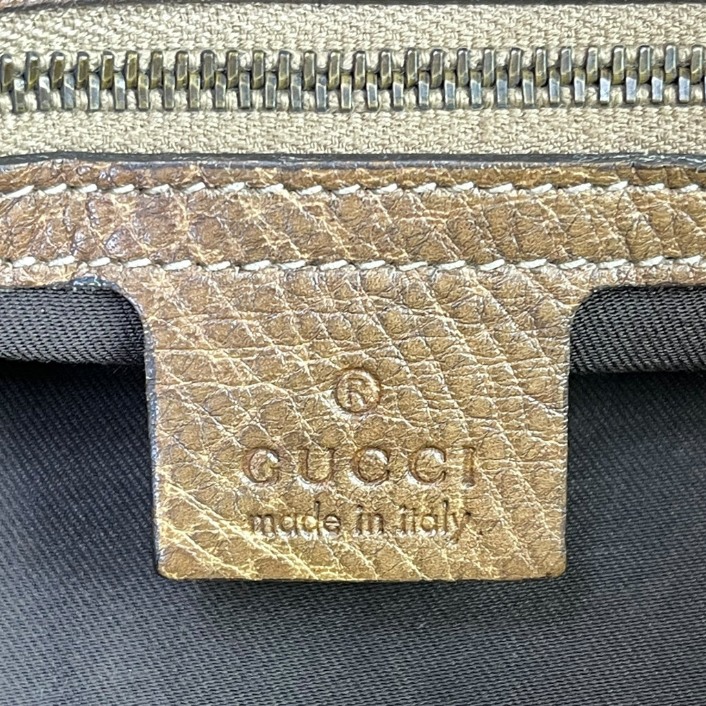 Gucci Pelham Horsebit Large Shoulder Bag Light Brown Leather