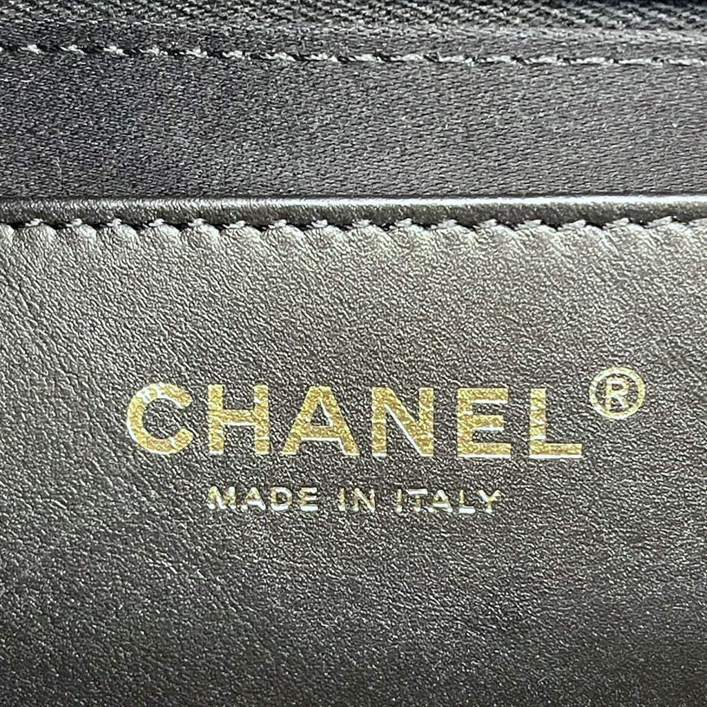 Chanel 25K Large Flap Bag Black Washed Denim