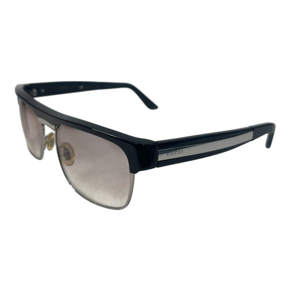 Gucci Brown Aviator Shield Sunglasses
