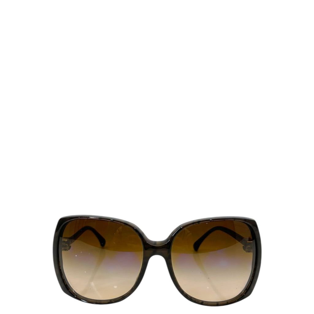 Chanel sunglasses oversized square brown tortoiseshell acetate gradient lenses