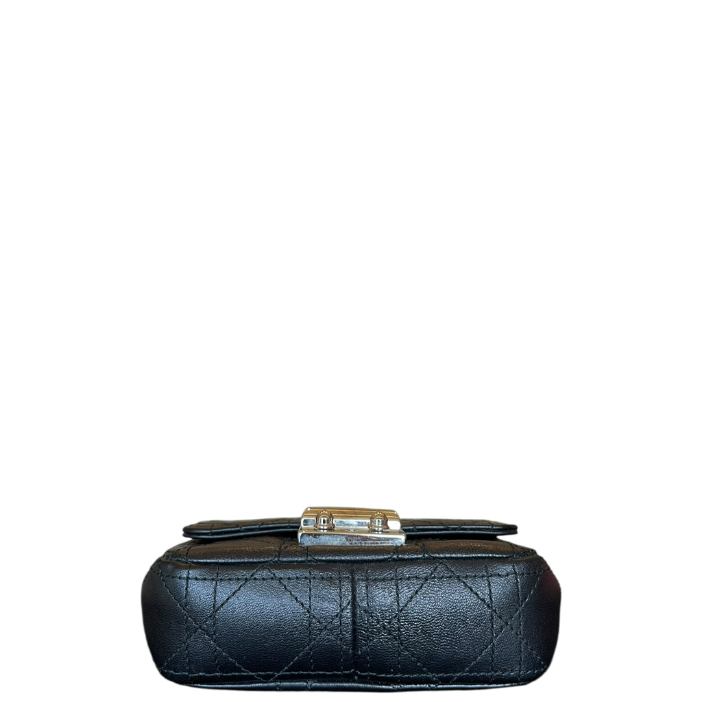 Dior Mini Miss Dior Pouch Bag Black Cannage Leather