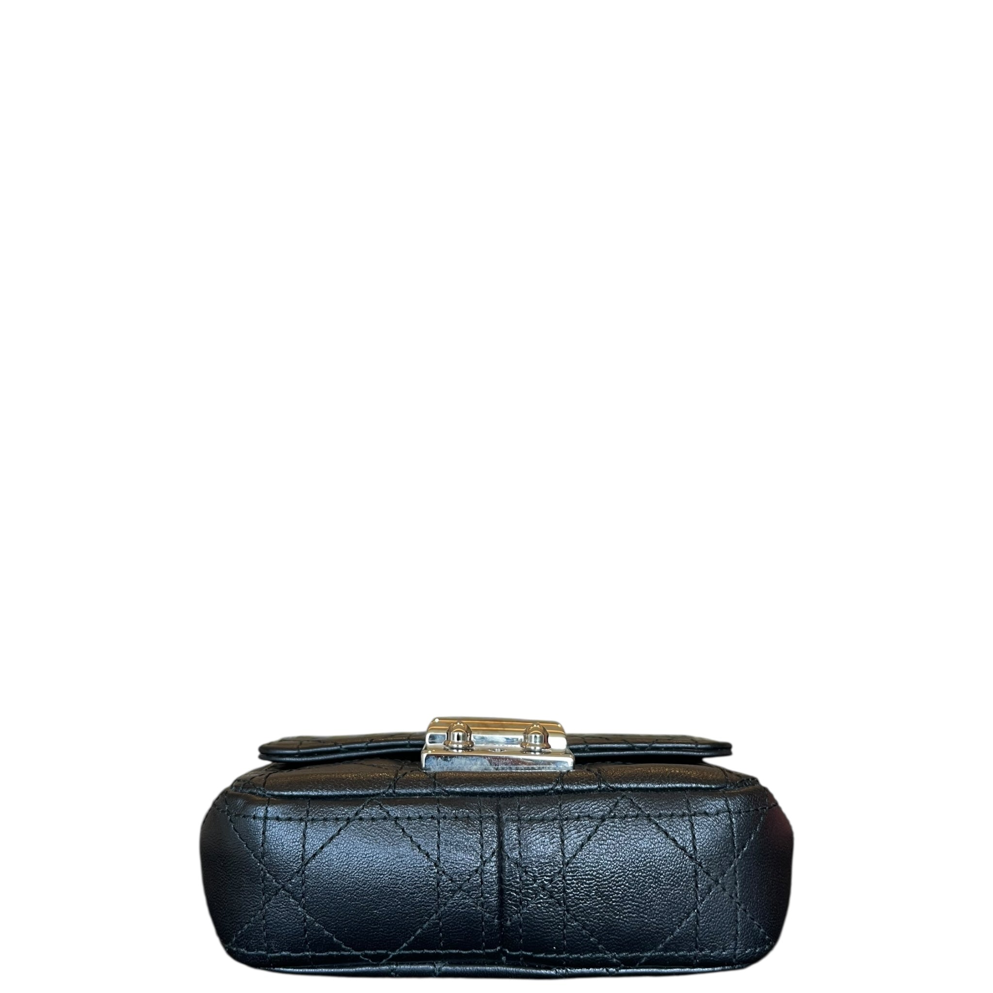 Dior Mini Miss Dior Pouch Bag Black Cannage Leather