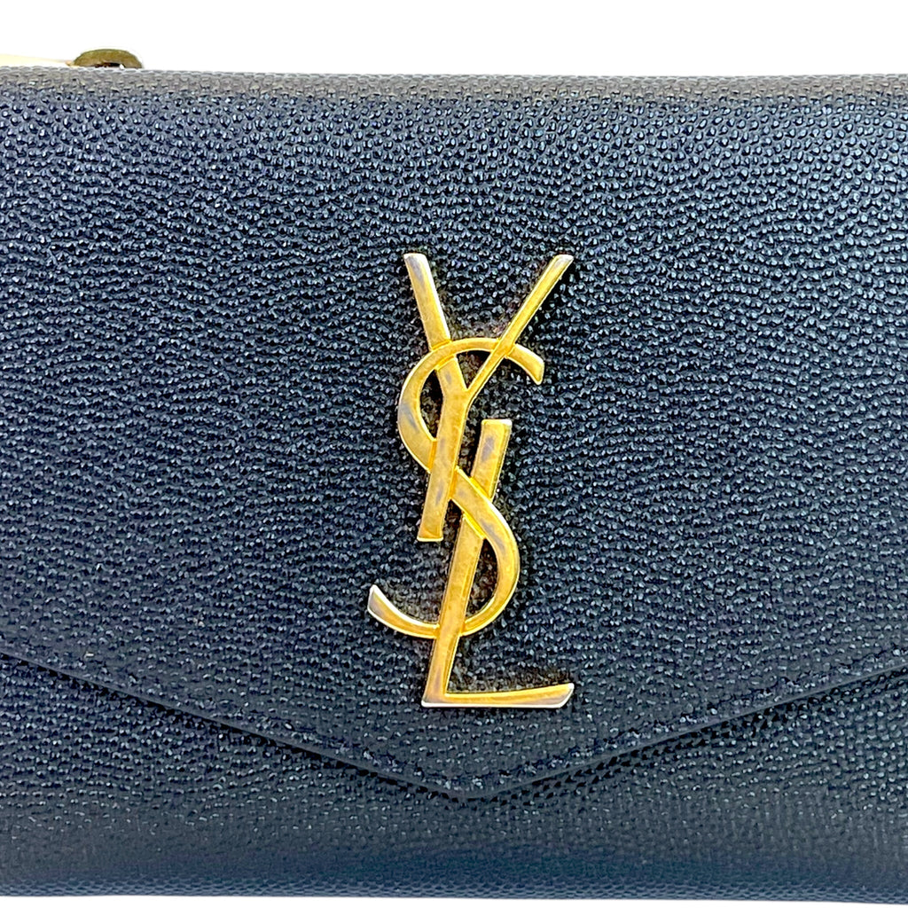 Saint Laurent Uptown Bi-fold Wallet Black Grain De Poudre Leather