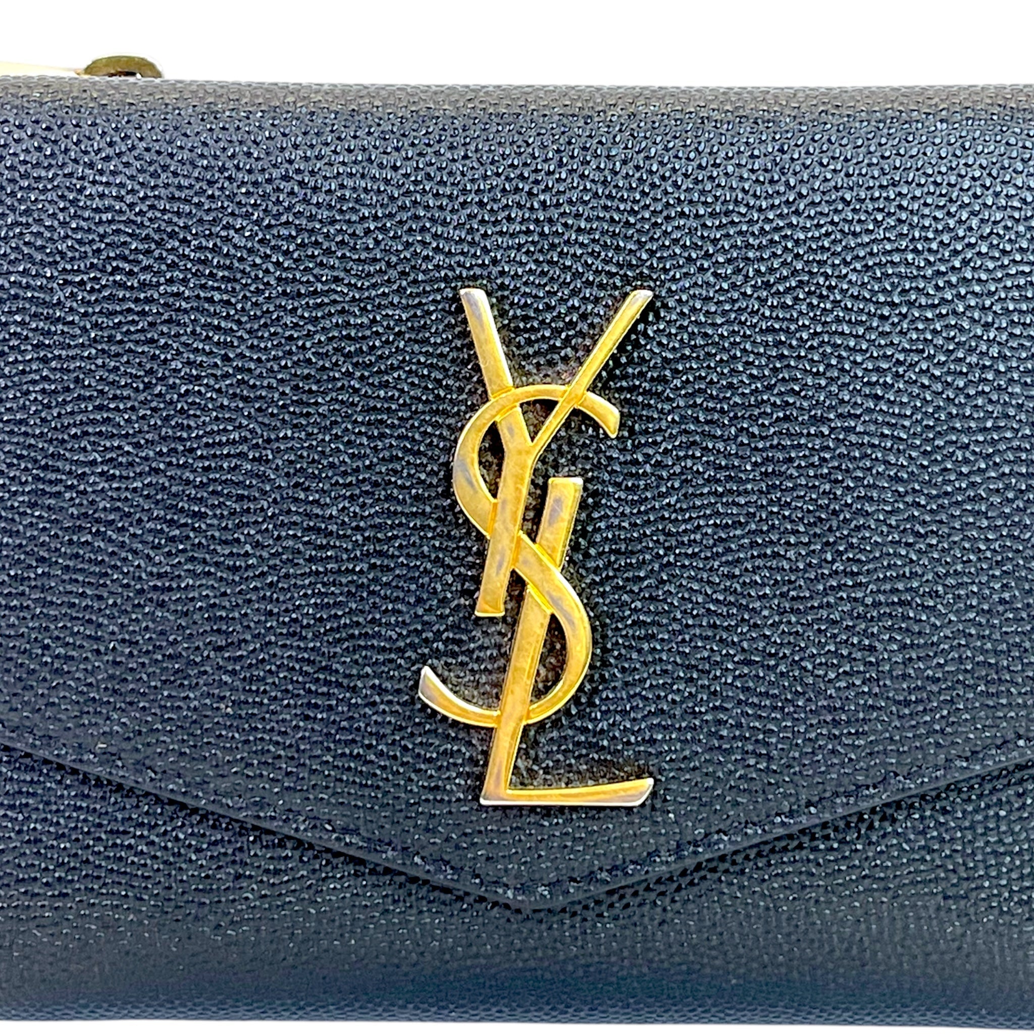 Saint Laurent Uptown Bi-fold Wallet Black Grain De Poudre Leather