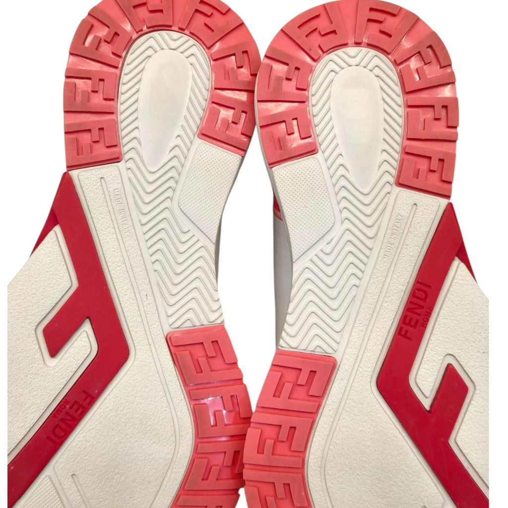 Fendi Pink/White Leather Fendi Flow Sneakers EU 40