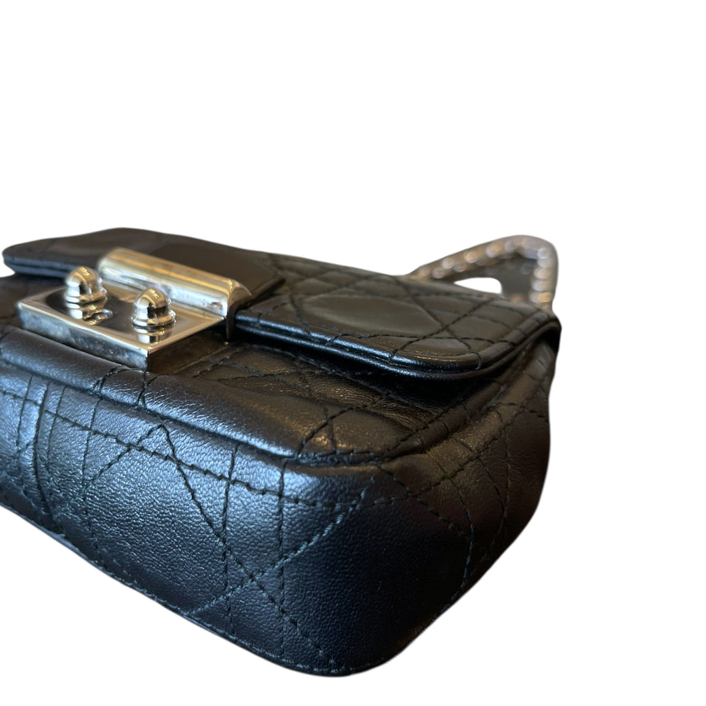 Dior Mini Miss Dior Pouch Bag Black Cannage Leather