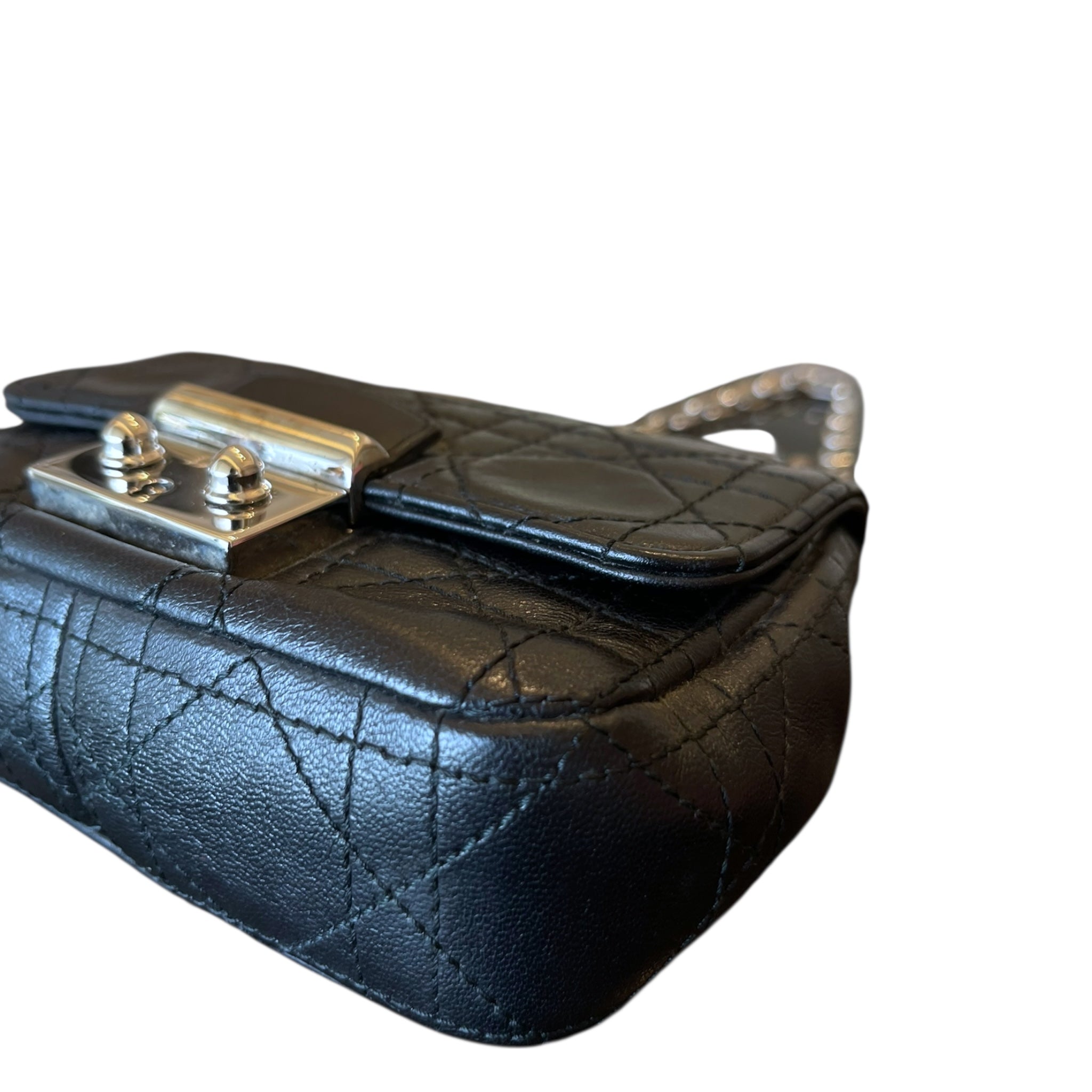 Dior Mini Miss Dior Pouch Bag Black Cannage Leather