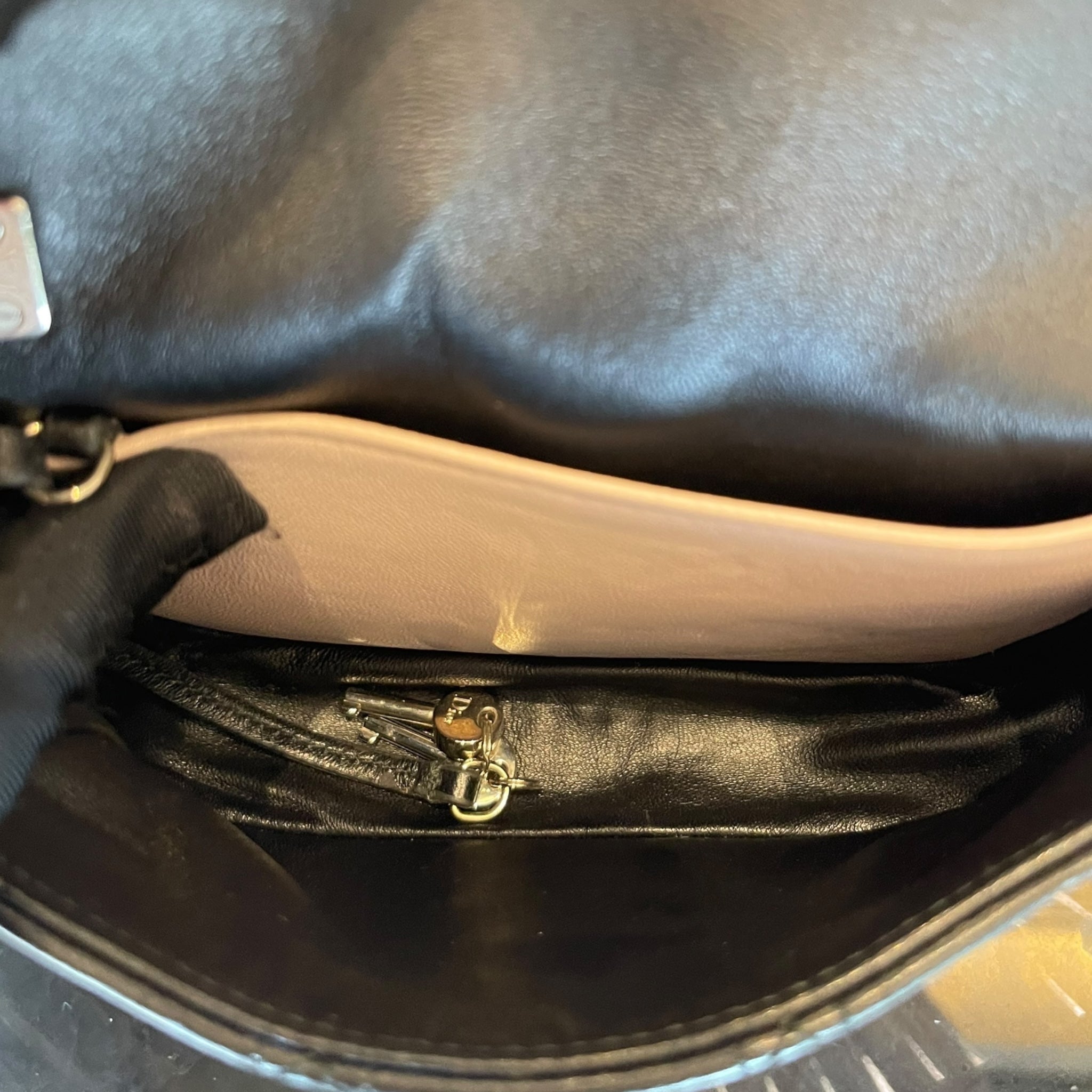 Dior Mini Miss Dior Pouch Bag Black Cannage Leather