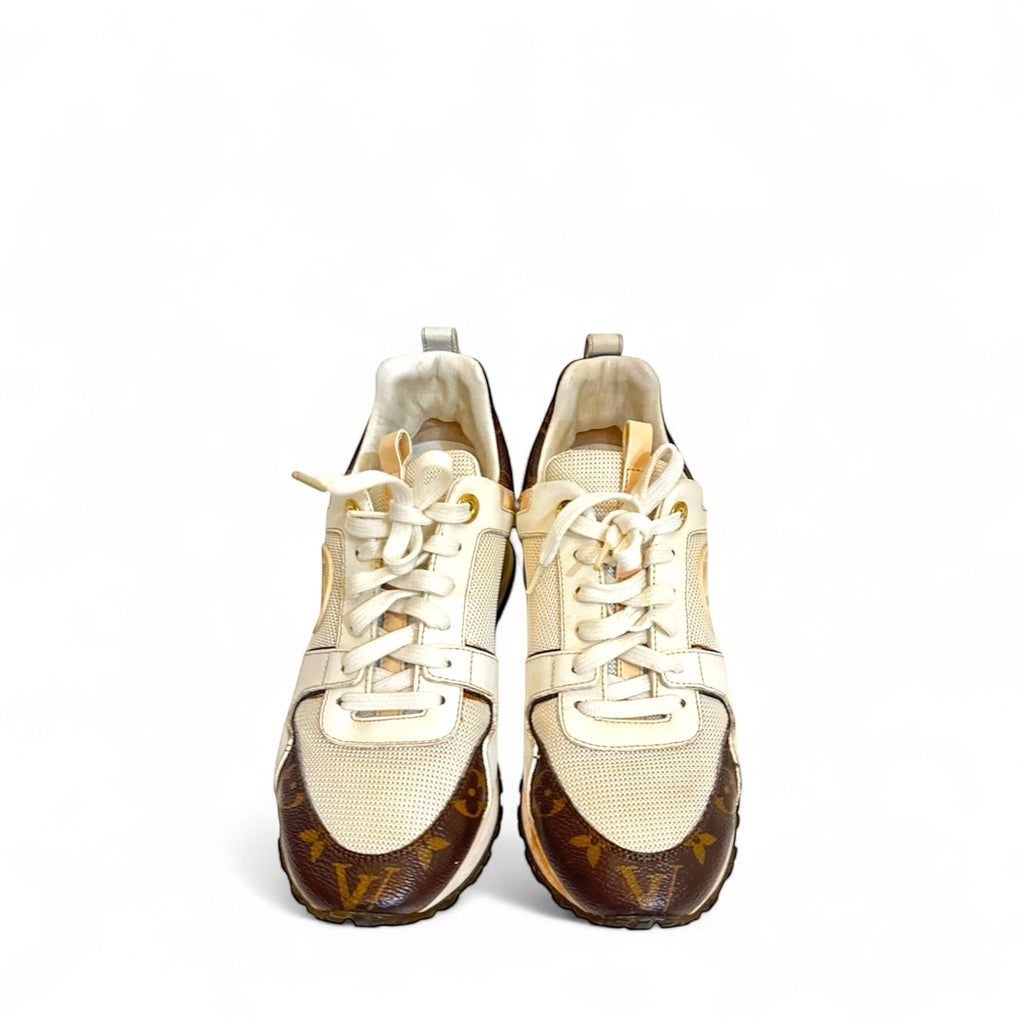 Louis Vuitton Run Away Low Top Leather and Monogram Canvas White/Brown Sneakers