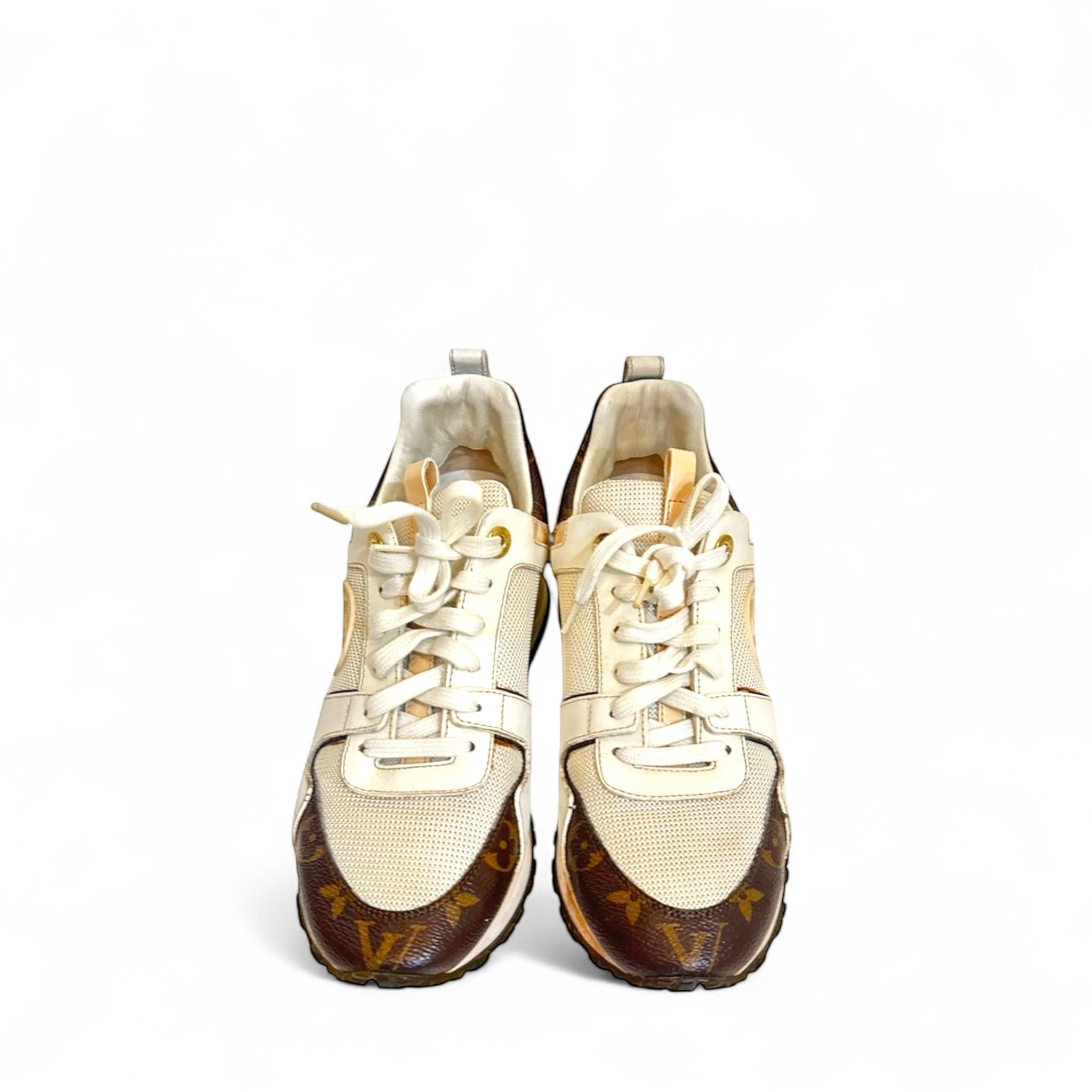 Louis Vuitton Run Away Low Top Leather and Monogram Canvas White/Brown Sneakers